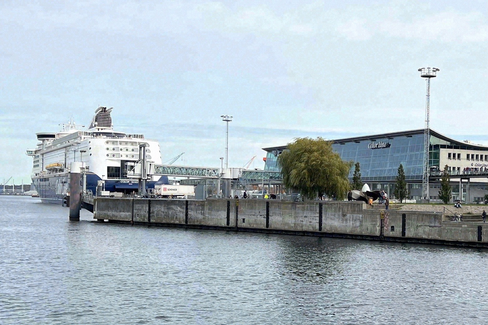The Color Line terminal at Norwegenkai in Kiel, your starting point for the overnight ferry to Oslo.